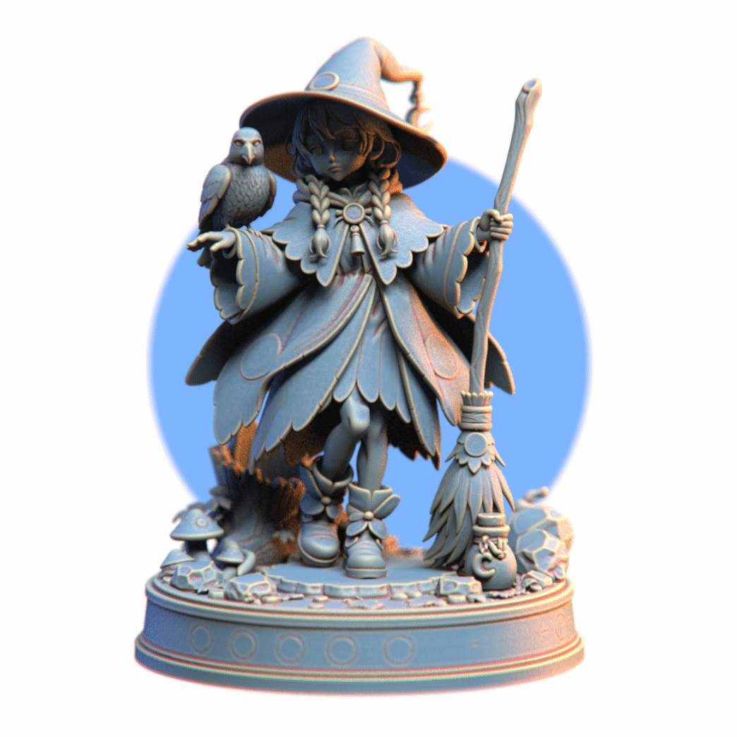 Sorcière Lumi - 73 mm - Figurine en résine 3D