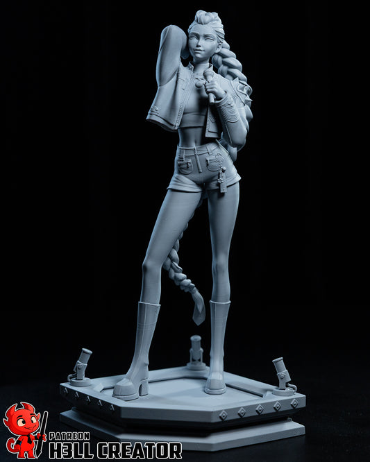 Rumi K Pop Demon Hunters display miniature by h3ll Creator– 3D printed 177mm resin model for painting and display