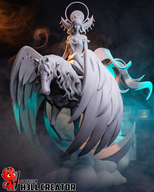 Selene from Hades 2 display miniature by h3ll Creator– 3D printed 211mm resin model for painting and display