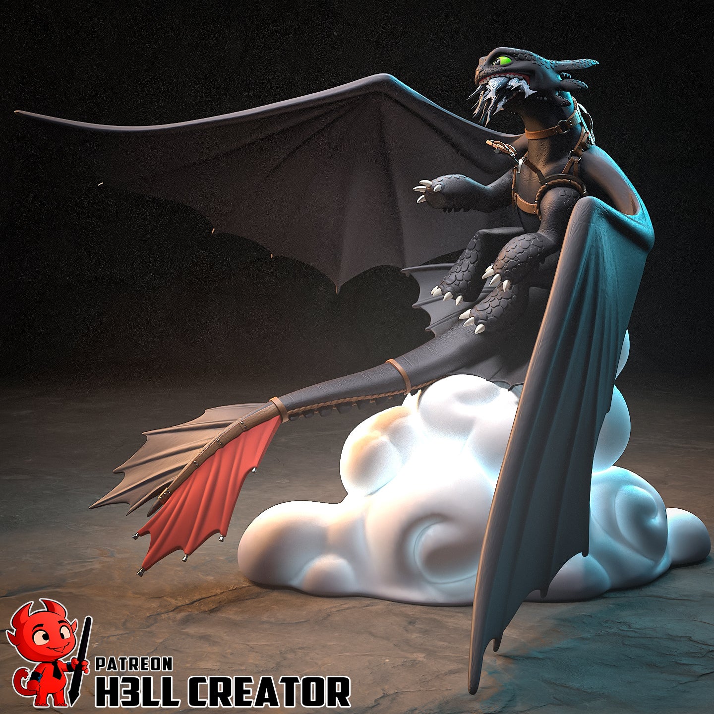 Moonshadow Dragon - 167mm/ 100mm
